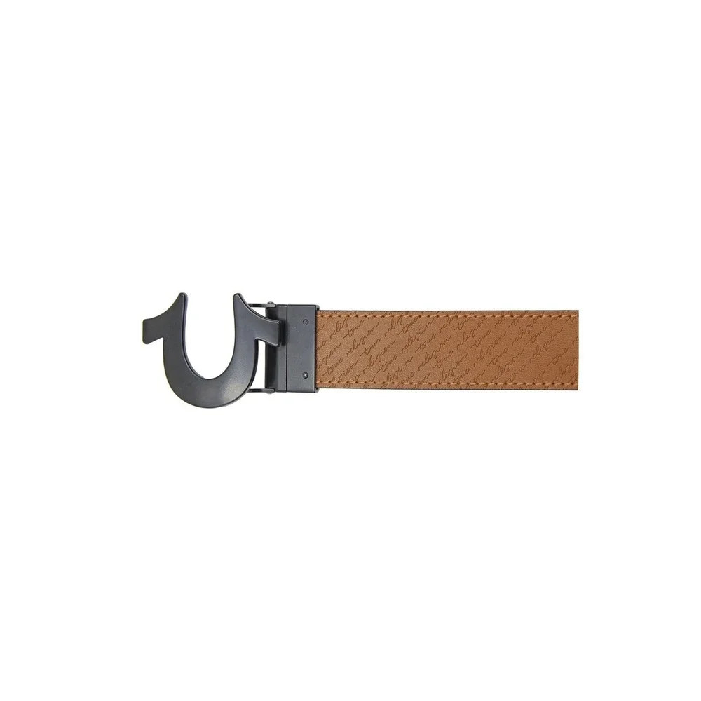 True Religion Reversible Horseshoe Buckle Belt Black/Tan Size 36 NWT